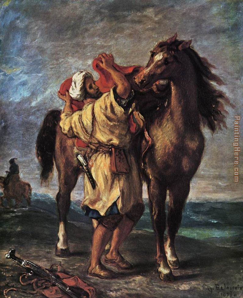 Eugene Delacroix Marocan and his Horse